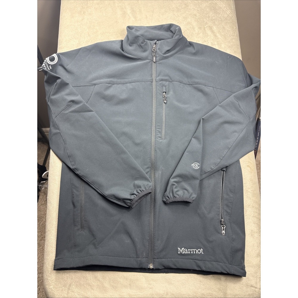 Marmot M3‎ Soft Shell Jacket Mens Size Medium Black Full Zip BOYD Gaming Logo